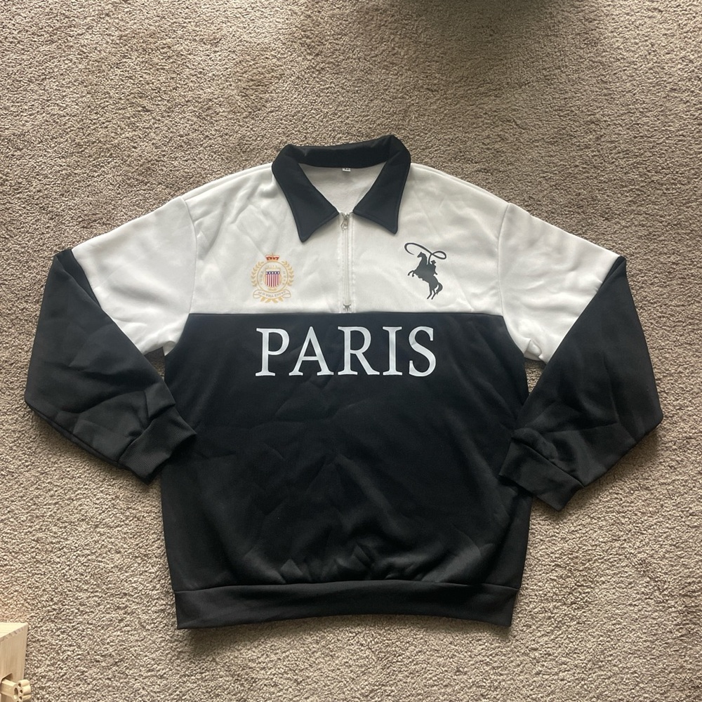 & Other Stories Black and White Zip Up Sweater